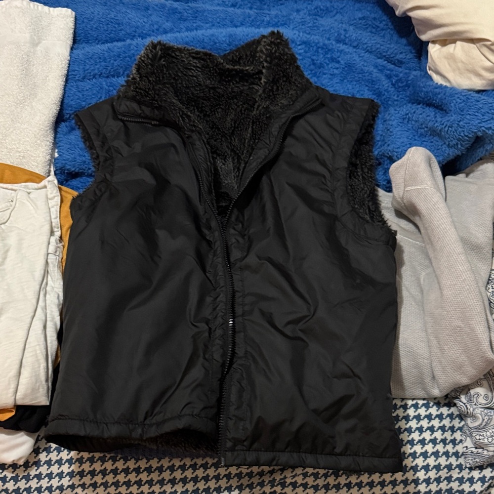 & Other Stories Black Zip Up Sweater Vest